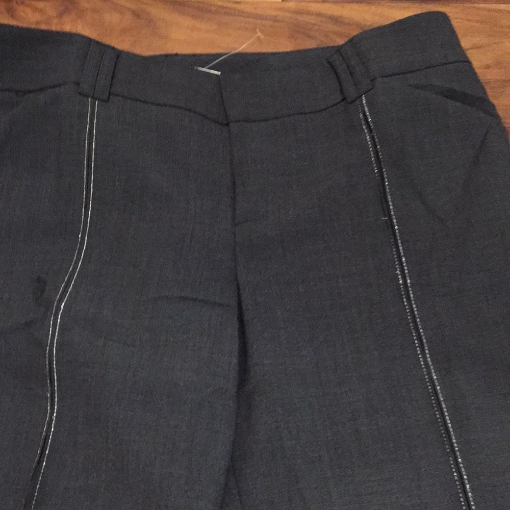 Grey light weight pants with silver stitching